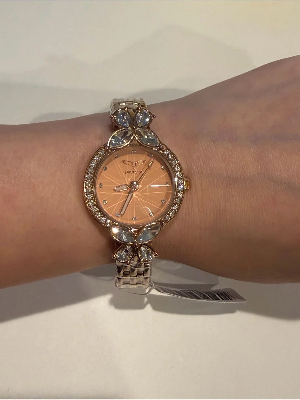 NEW Invicta Rose Gold Crystal Butterfly Bracelet Watch 30mm